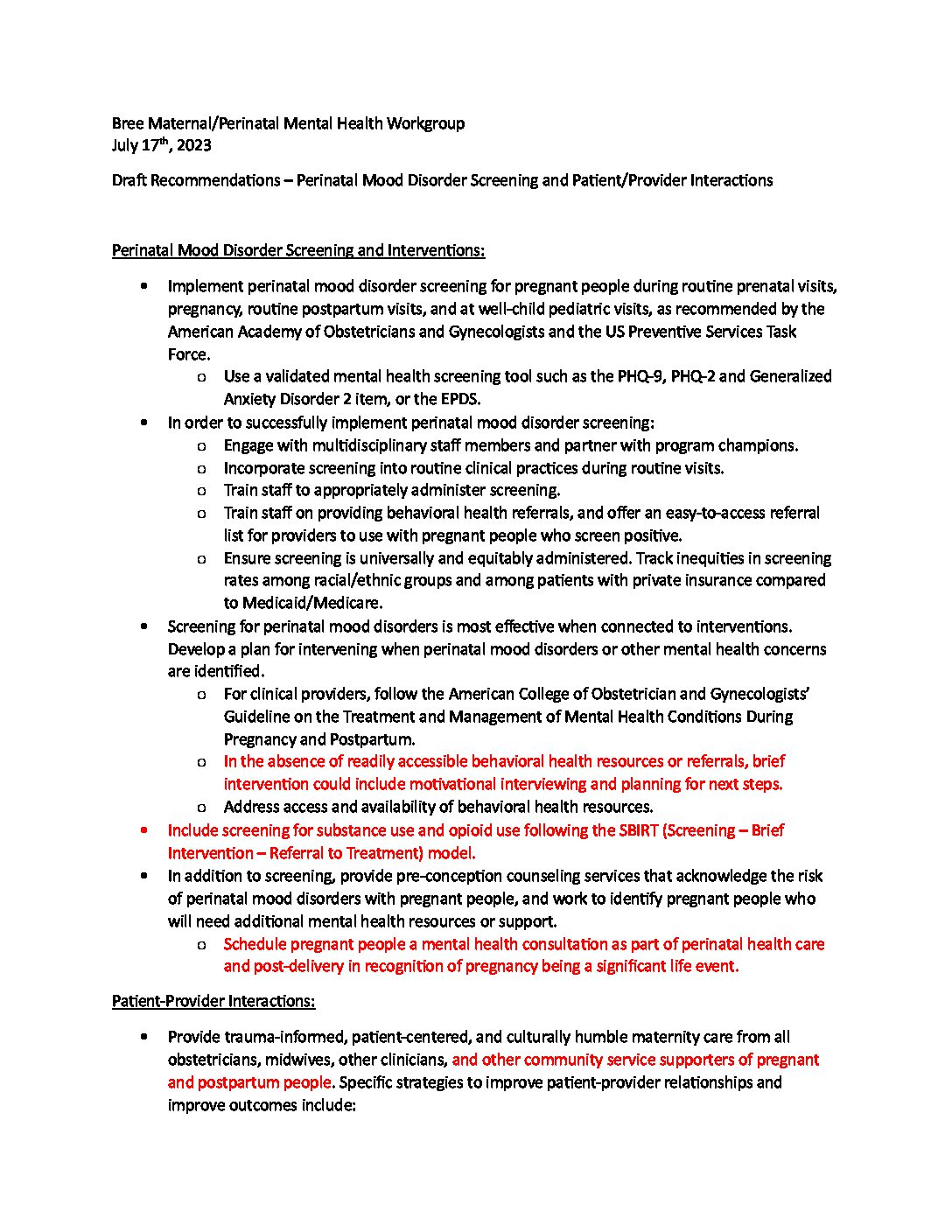 Bree Maternal Mental Health Draft Recommendations_23_0717 A